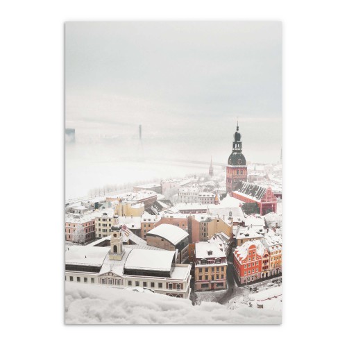 Zimowy plakat Śnieżna panorama miasta 61693 - zdjęcie 5