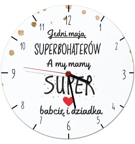 Zegar ścienny dla dziadków Superbohaterowie Z074 Naklejkomania - zdjecie 1
