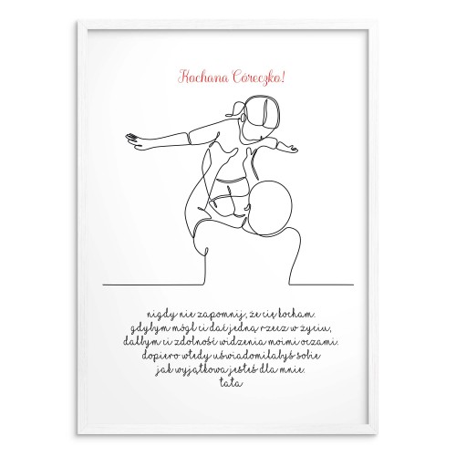 Plakat od taty dla córki z graficzną, ozdobną ilustracją 80026 - zdjęcie 3