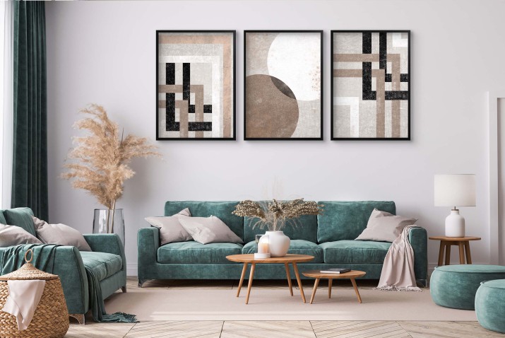 Kąty i koła - minimalistyczne, geometryczne plakaty na ścianę KP388 - zdjęcie 5