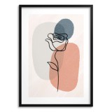 Plakat w minimalistycznym stylu Róża na plamach barwnych 61631 Naklejkomania - zdjecie 1 - miniatura