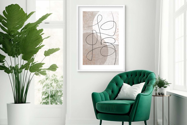 Minimalistyczny plakat Bohomazy - abstrakcja w beżu i brązie 61640 - zdjęcie 5