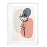 Plakat w minimalistycznym stylu Róża na plamach barwnych 61631 Naklejkomania - zdjecie 2 - miniatura