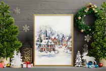 Zimowy plakat Miasto w śniegu 61657 Naklejkomania - zdjecie 4 - miniatura