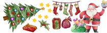 Dwustronne naklejki na szybę wielokrotnego użytku, na okno na Boże Narodzenie - choinka, Mikołaj, prezenty 25600 Naklejkomania - zdjecie 2 - miniatura