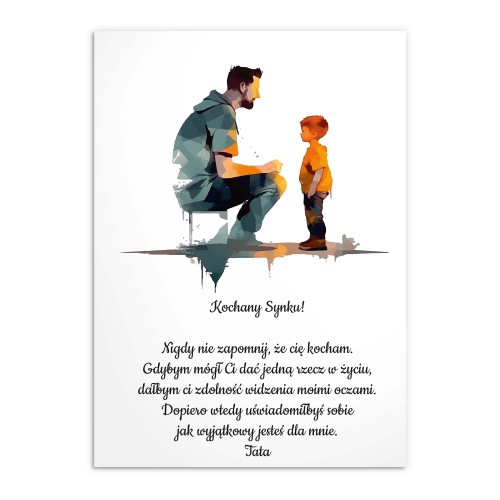 Nowoczesny plakat dla syna od taty Graficzna miłość 80021 - zdjęcie 4