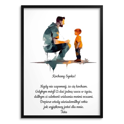 Nowoczesny plakat dla syna od taty Graficzna miłość 80021 Naklejkomania - zdjecie 1