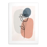Plakat w minimalistycznym stylu Róża na plamach barwnych 61631 Naklejkomania - zdjecie 4 - miniatura