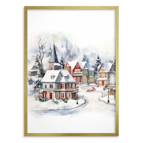 Zimowy plakat Miasto w śniegu 61657 - zdjęcie 2