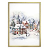 Zimowy plakat Miasto w śniegu 61657 Naklejkomania - zdjecie 2 - miniatura