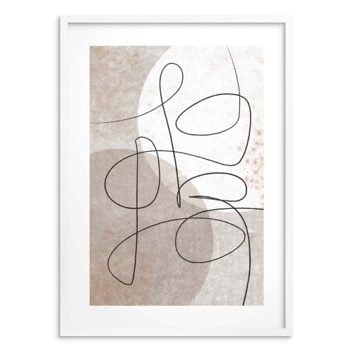 Minimalistyczny plakat Bohomazy - abstrakcja w beżu i brązie 61640 - zdjęcie 4