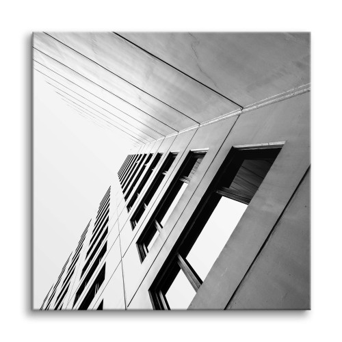 Czarnobiały, minimalistyczny obraz Okna pod kątem 20763 Naklejkomania - zdjecie 1