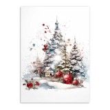 Świąteczny plakat Choinki, bombki i domek w śniegu 61644 Naklejkomania - zdjecie 5 - miniatura