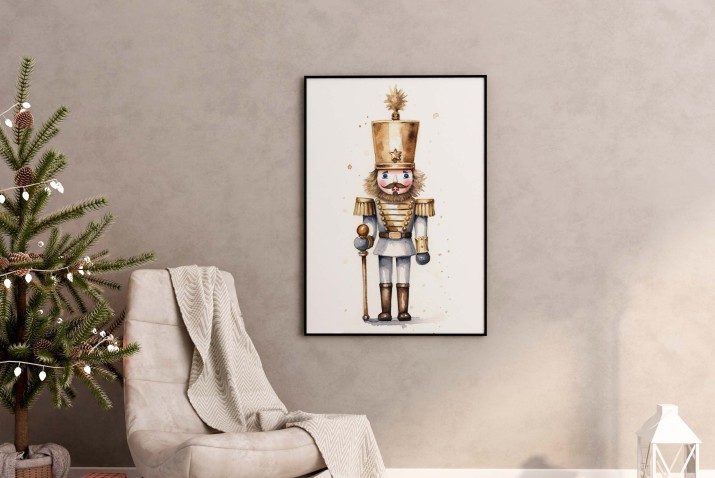 Świąteczny plakat Malowany drewniany żołnierzyk 61656 - zdjęcie 4