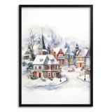 Zimowy plakat Miasto w śniegu 61657 Naklejkomania - zdjecie 1 - miniatura