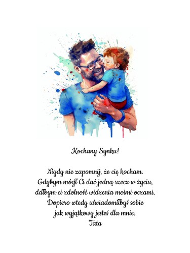 Plakat od taty dla syna z akwarelową ilustracją 80022 - zdjęcie 5