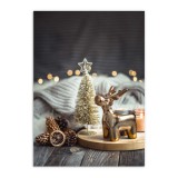 Nastrojowy, świąteczny plakat Białe i złote ozdoby 61683 Naklejkomania - zdjecie 5 - miniatura