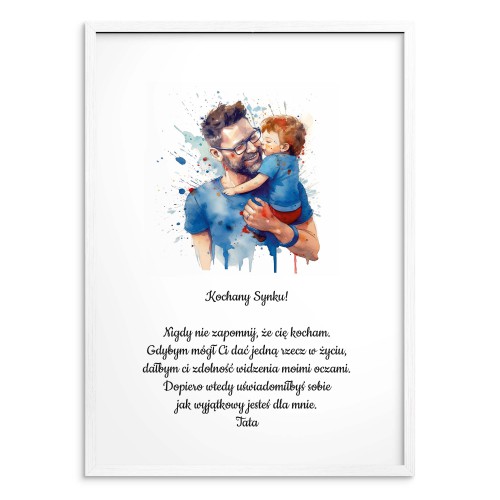 Plakat od taty dla syna z akwarelową ilustracją 80022 - zdjęcie 3
