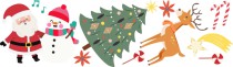 Dwustronne naklejki na szybę wielokrotnego użytku, na okno na Boże Narodzenie - Mikołaj, bałwanek, renifer 25601 Naklejkomania - zdjecie 2 - miniatura