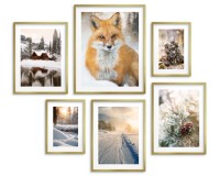 Zimowe plakaty Lis, śnieżne widoki i szyszki 23193 Naklejkomania - zdjecie 4 - miniatura