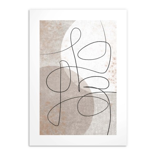 Minimalistyczny plakat Bohomazy - abstrakcja w beżu i brązie 61640 - zdjęcie 3