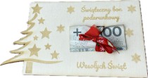Świąteczny bon podarunkowy, pomysł na prezent, motyw Choinka z gwiazdkami Naklejkomania - zdjecie 1 - miniatura