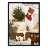 Plakat Przytulny, świąteczny pokój z pieskiem 61671 Naklejkomania - zdjecie 1 - miniatura