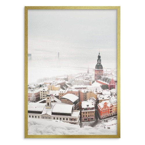Zimowy plakat Śnieżna panorama miasta 61693 - zdjęcie 2