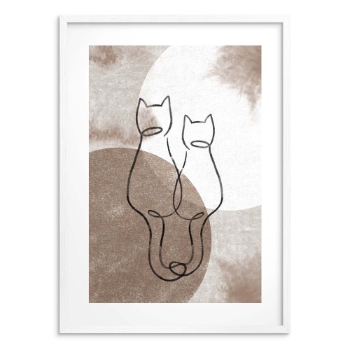 Minimalistyczny, geometryczny plakat Kotki na abstrakcyjnym tle 61638 - zdjęcie 2