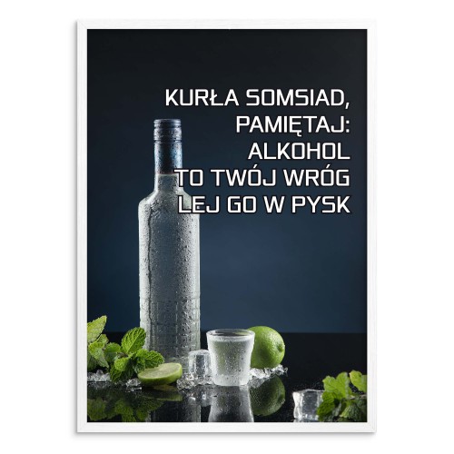 Zabawny, imprezowy plakat, prezent dla znajomych - Butelka 80029 - zdjęcie 2