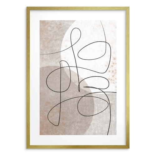 Minimalistyczny plakat Bohomazy - abstrakcja w beżu i brązie 61640 - zdjęcie 2