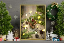 Plakat Świąteczna kompozycja wśród lampek 61687 Naklejkomania - zdjecie 4 - miniatura