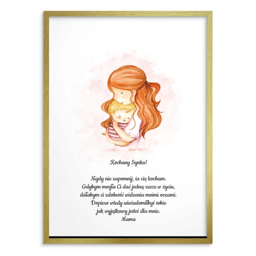Uroczy plakat dla syna od mamy z pastelowym obrazkiem 80024 - zdjęcie 2