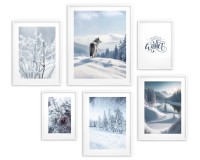 Plakaty Zimowy błękit z wilkiem 23196 Naklejkomania - zdjecie 4 - miniatura