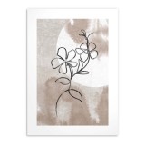 Nowoczesny plakat Kwiaty na abstrakcyjnym, brązowym tle 61637 Naklejkomania - zdjecie 4 - miniatura