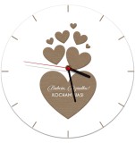 Grawerowany zegar z białej płyty HDF dla dziadków z sercami i sentencją o miłości 25511 Naklejkomania - zdjecie 1 - miniatura