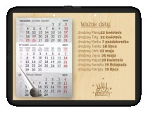 Personalizowany, grawerowany kalendarz dla babci i dziadka Daty do zapamiętania 81225 Naklejkomania - zdjecie 1 - miniatura