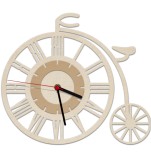 Nowoczesny zegar ścienny z rzymskimi cyframi Rower retro 25503 Naklejkomania - zdjecie 1 - miniatura