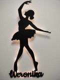 Lampka z oświetleniem LED Czarna baletnica z imieniem dziecka 81013 Naklejkomania - zdjecie 4 - miniatura