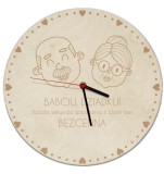 Grawerowany laserowo zegar ze sklejki dla dziadków - prezent na dzień Babci i Dziadka, święta 25506 Naklejkomania - zdjecie 1 - miniatura