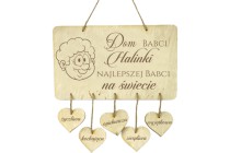 Drewniana tabliczka Dom najlepszej babci na świecie 65610 Naklejkomania - zdjecie 1 - miniatura