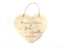 Drewniana zawieszka w kształcie serca U Dziadka najlepiej - prezent dla dziadka 66419 Naklejkomania - zdjecie 1 - miniatura