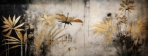 Fototapeta Złote kwiaty na pomalowanym betonie 32701 Naklejkomania - zdjecie 2 - miniatura