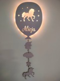 Lampka z oświetleniem LED z imieniem dziecka Balonik z jednorożcem 25700 Naklejkomania - zdjecie 2 - miniatura