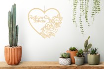 Drewniana zawieszka w kształcie serca z różą dla babci - tabliczka z konturów 81212 Naklejkomania - zdjecie 2 - miniatura