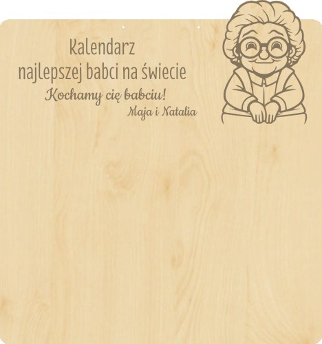 Personalizowany, grawerowany kalendarz dla babci z imionami wnuków - prezent na Dzień Babci, urodziny, święta 81026 - zdjęcie 2