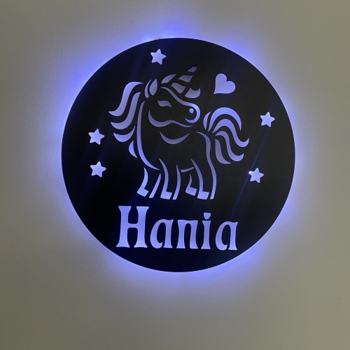Lampka z oświetleniem LED Unicorn z imieniem dziecka 69101 - zdjęcie 2