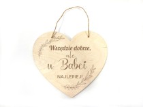 Drewniana zawieszka w kształcie serca U Babci najlepiej - prezent dla babci 66421 Naklejkomania - zdjecie 1 - miniatura