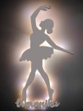 Lampka z oświetleniem LED Szara baletnica z imieniem dziecka 81033 Naklejkomania - zdjecie 2 - miniatura
