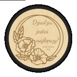 Okrągła, grawerowana zawieszka dla dziadka z motywem florystycznym i personalizowanym podpisem 81217 Naklejkomania - zdjecie 1 - miniatura